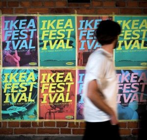 Carteles de Ikea Festival, el evento corporativo phygital más conocido del 2022 en España. Organización de eventos tendencia en 2023